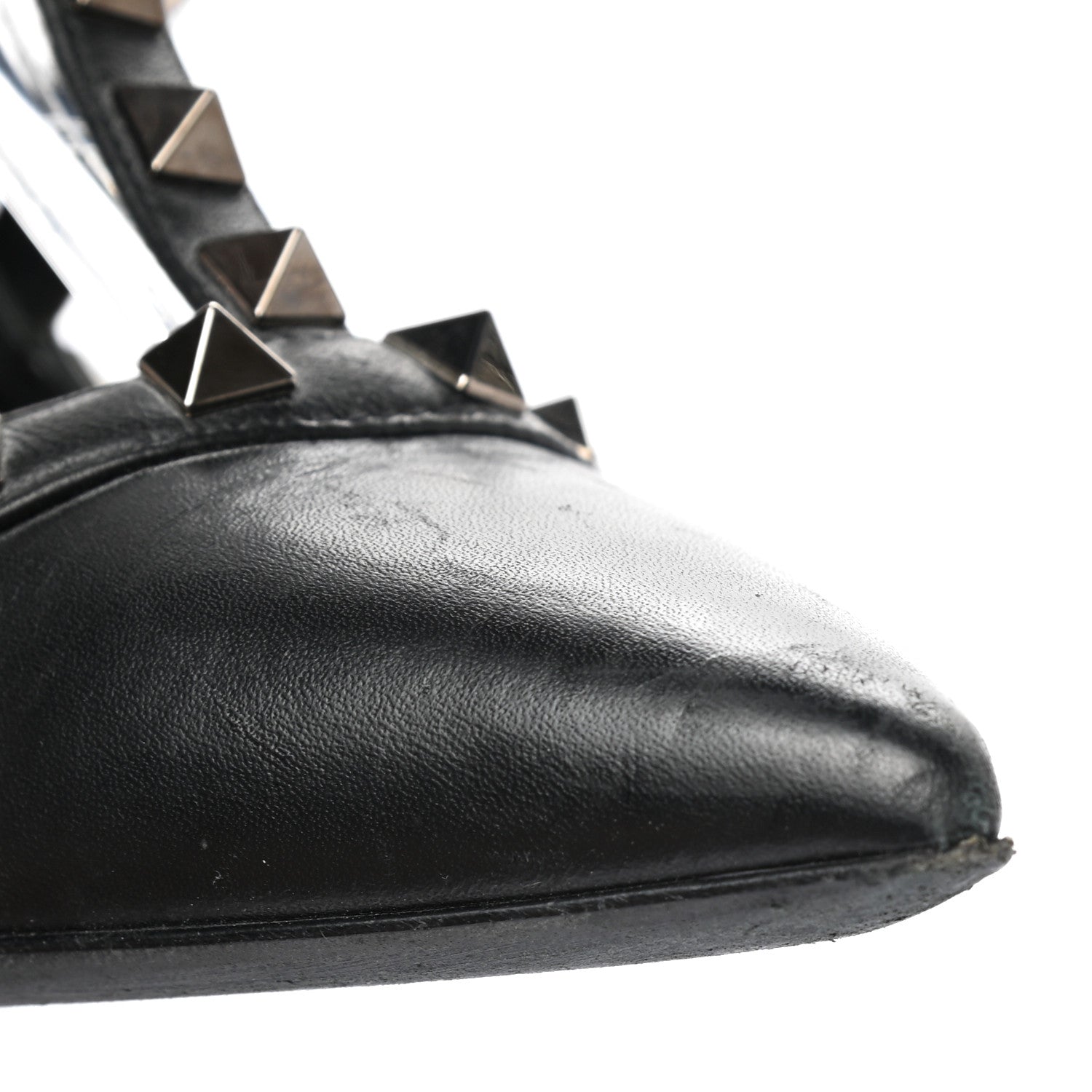 Valentino Garavani Calfskin Nappa Rockstud Ankle Strap 100mm Pumps 37.5 Black 10 of 10