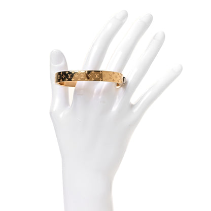 Louis Vuitton Brass Monogram Nanogram Cuff S Gold 2 of 6