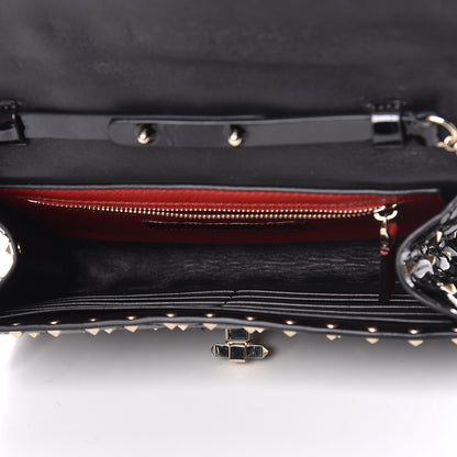 Valentino Garavani Patent Rockstud Spike Wallet on Chain Black 7 of 11