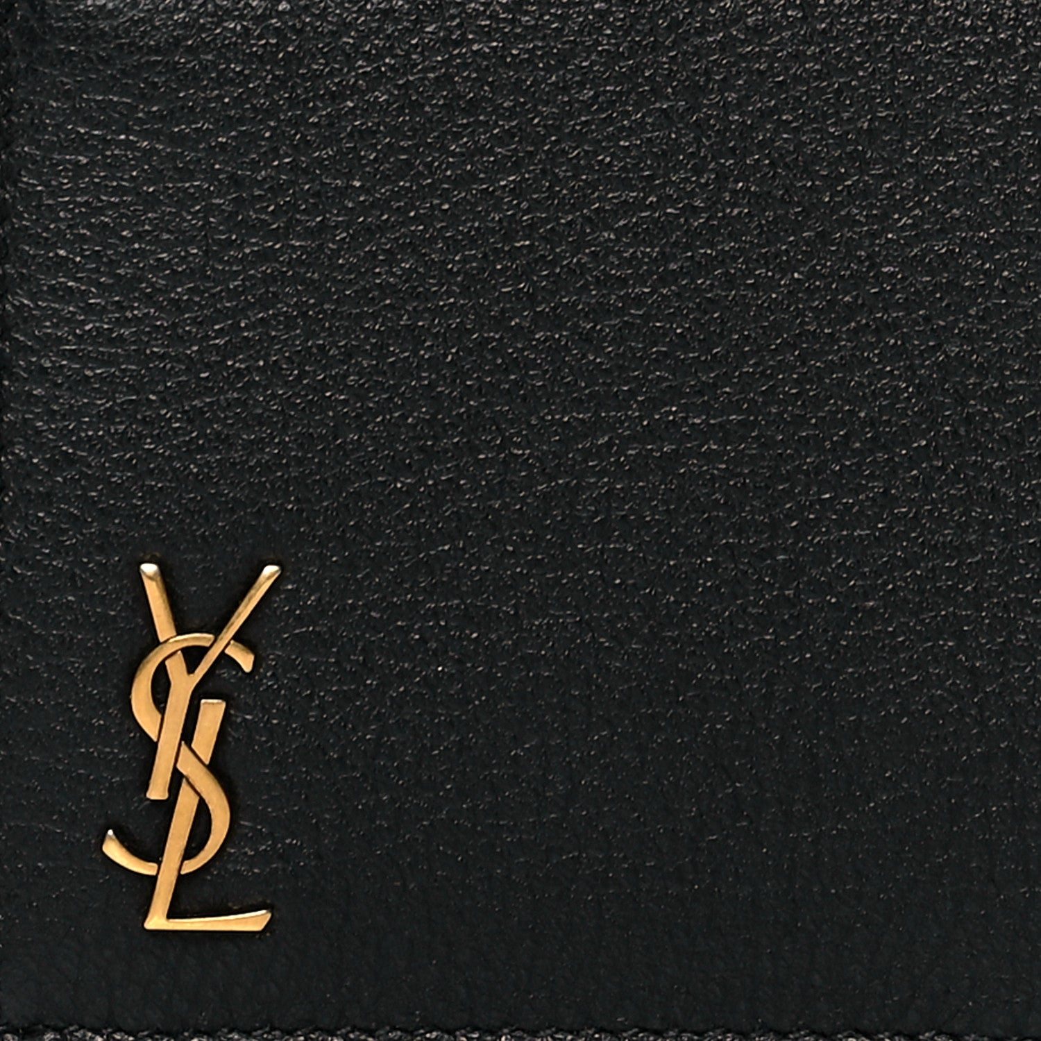 Saint Laurent Grained Calfskin Monogram 5 Fragments Zip Pouch Card Holder Black 7 of 7