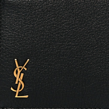 Saint Laurent Grained Calfskin Monogram 5 Fragments Zip Pouch Card Holder Black 7 of 7