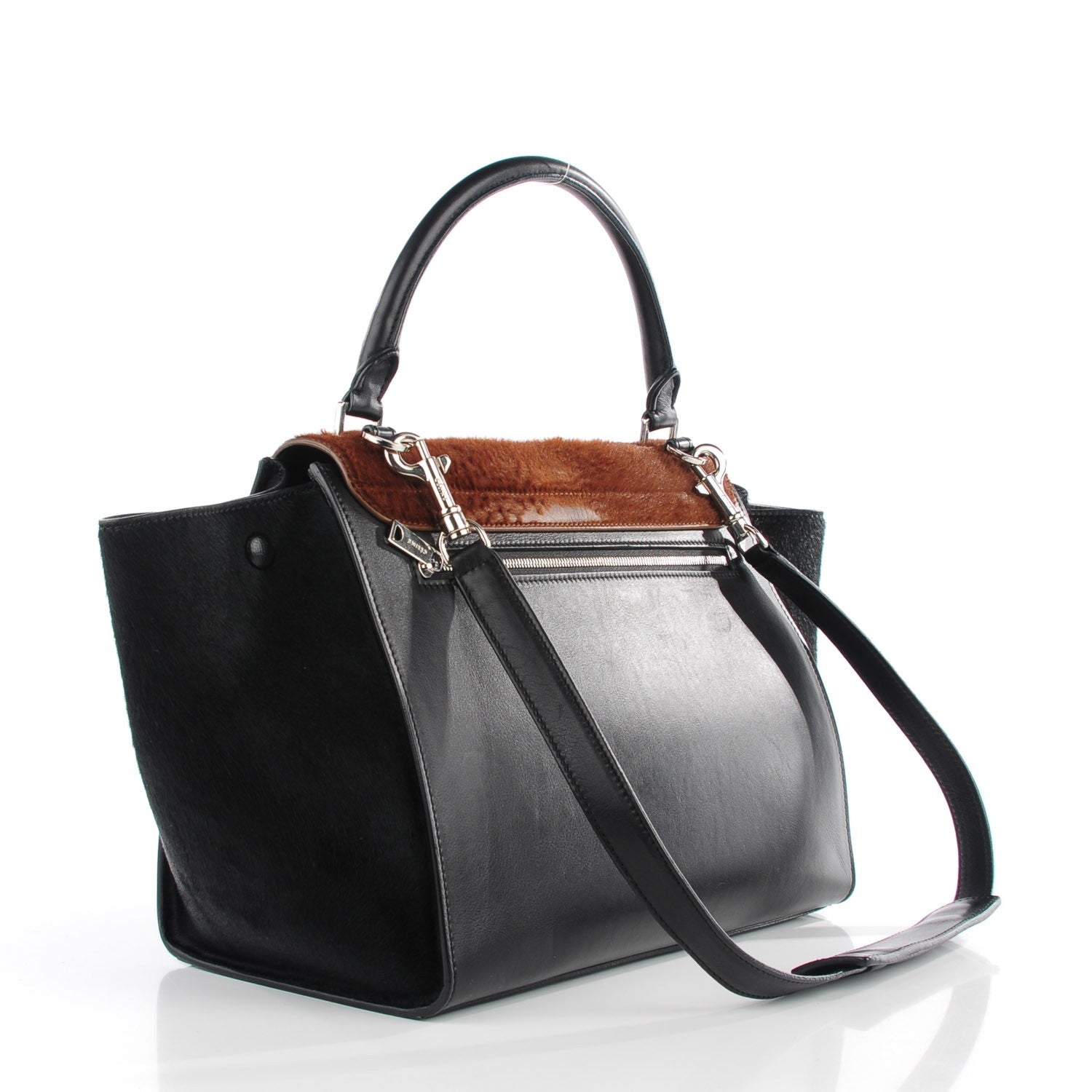 Celine Pony Hair Smooth Calfskin Medium Tri-Color Trapeze 3 of 8