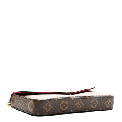 Louis Vuitton Monogram Pochette Felicie Chain Wallet Fuchsia 5 of 10