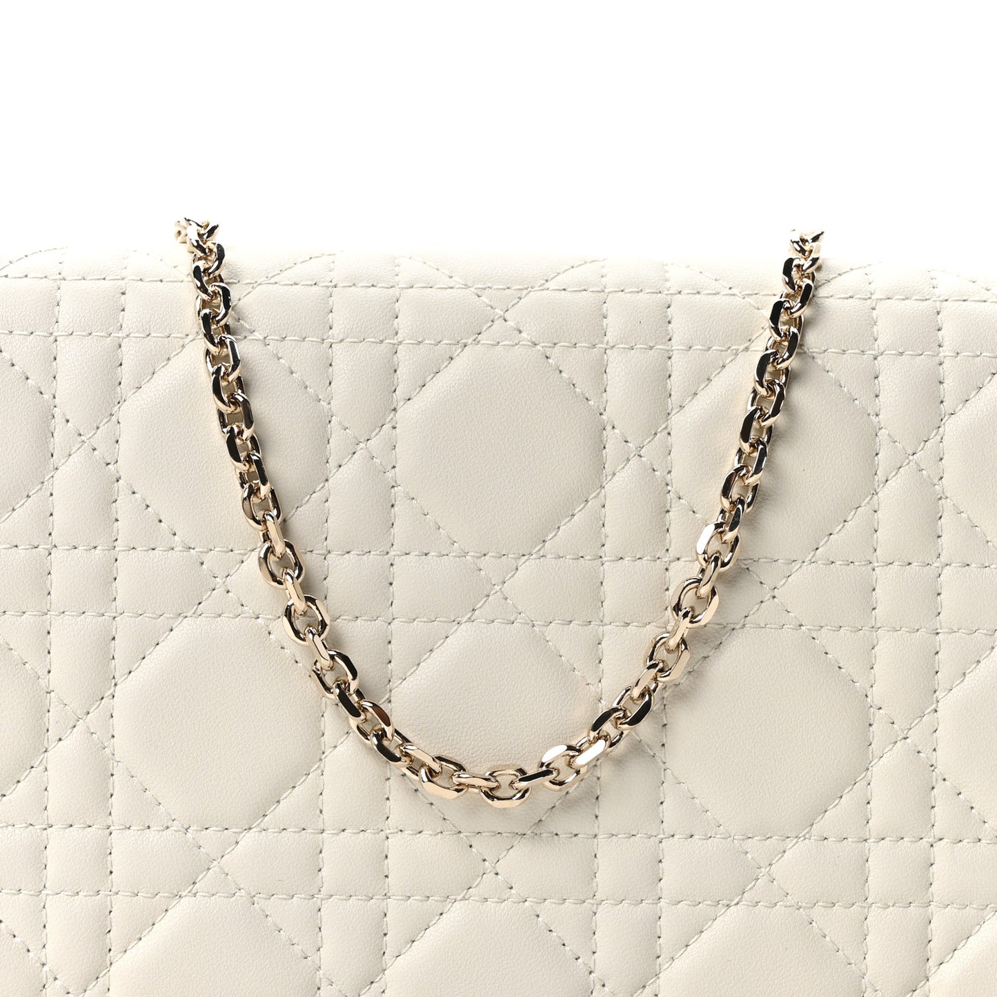 Lambskin Cannage Lady Dior Pouch Latte