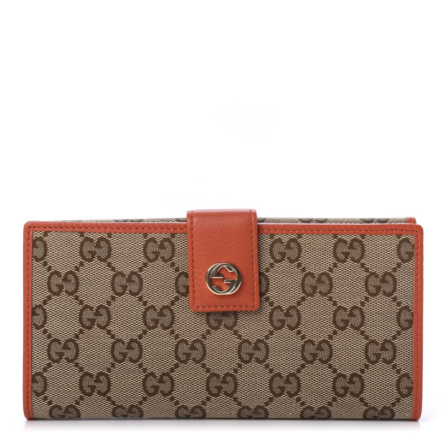 Monogram Cellarius Calfskin Miss GG Continental Wallet Beige Ebony New Dark Orange