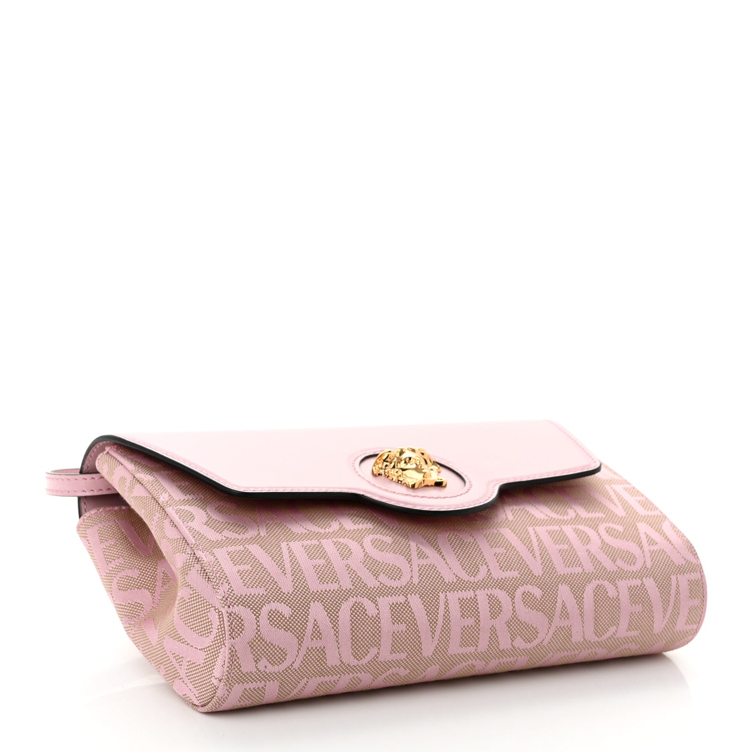Versace Calfskin Canvas Allover La Medusa Crossbody Bag Pink 4 of 9
