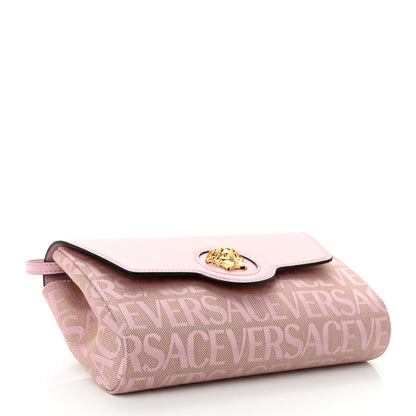 Versace Calfskin Canvas Allover La Medusa Crossbody Bag Pink 4 of 9
