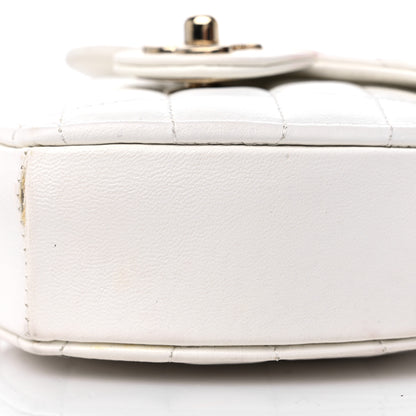 Chanel Lambskin Quilted CC In Love Heart Clutch With Chain White 9 of 13