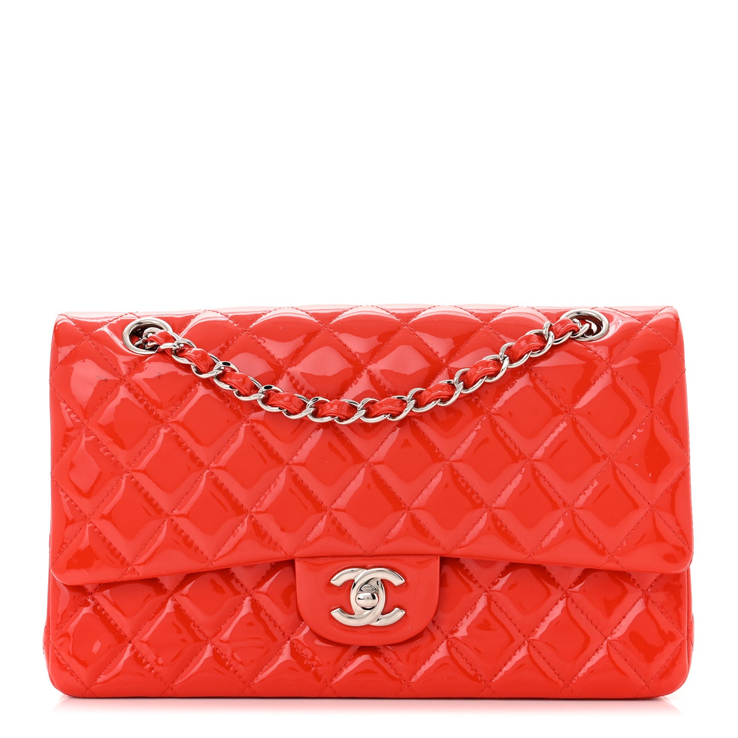 Chanel Patent Calfskin Quilted Medium Double Flap Red 1 of 11