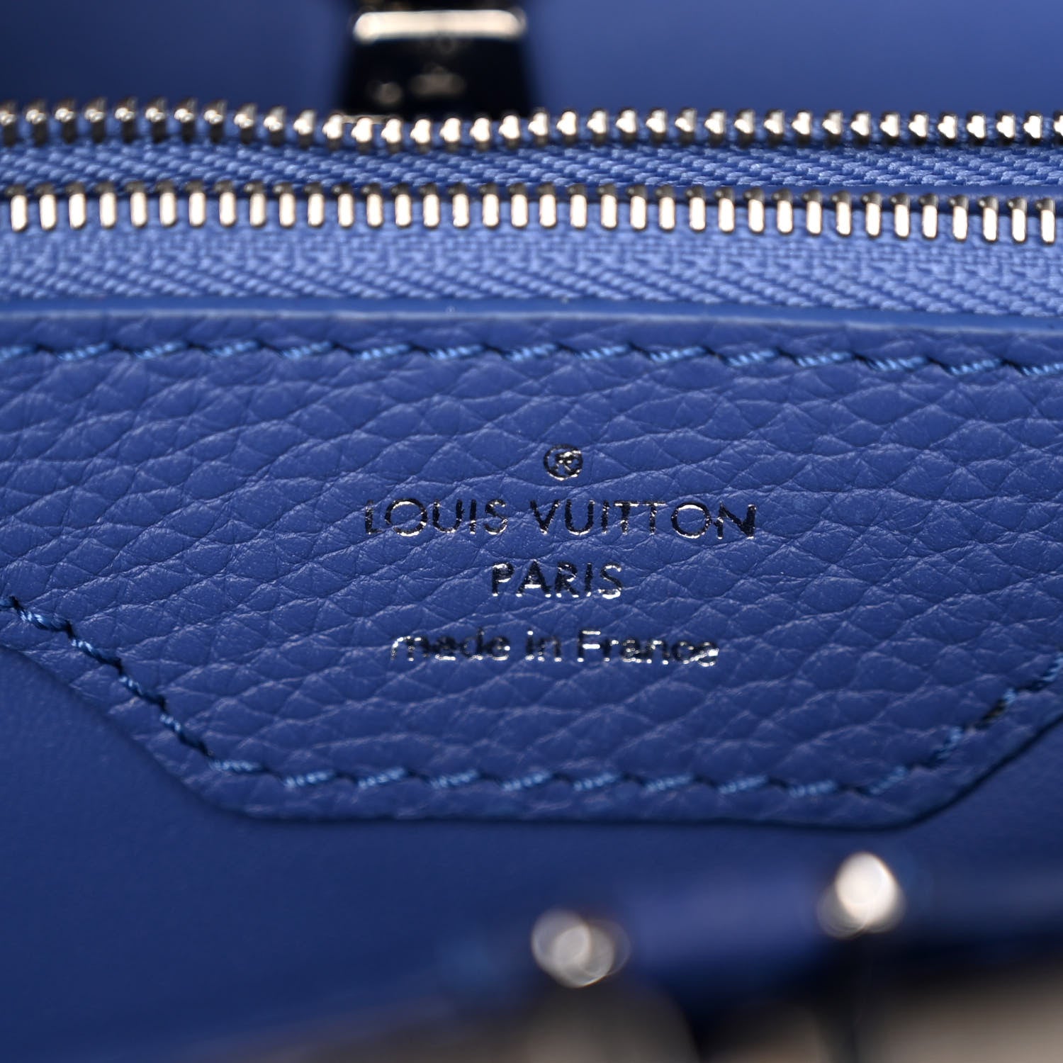 Louis Vuitton Taurillon Snakeskin Capucines MM Blue 6 of 11