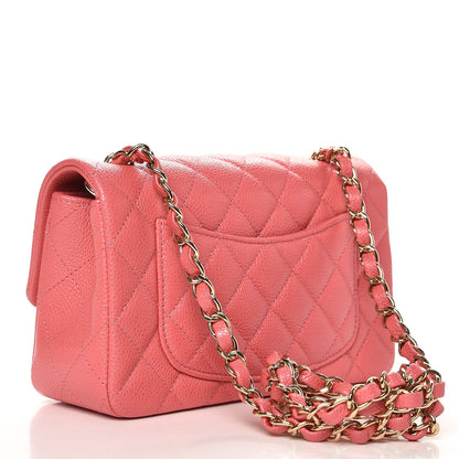 Chanel Caviar Quilted Mini Rectangular Flap Dark Pink 3 of 8