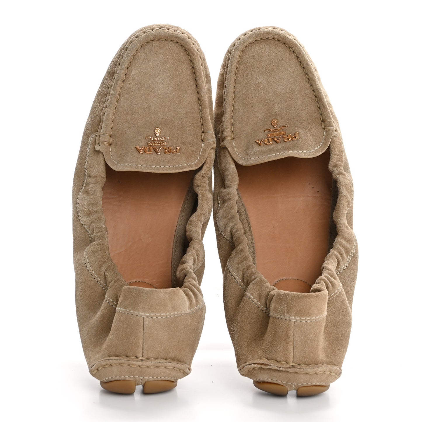 Suede Flats 40.5 Ecru