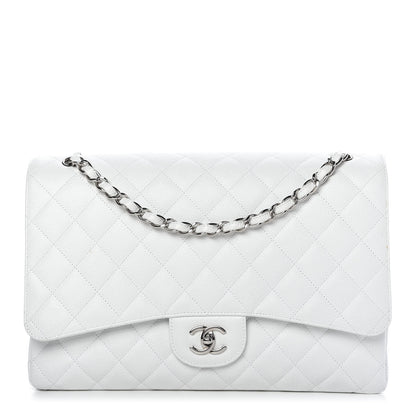 Chanel Caviar Quilted Maxi Single Flap White 1 of 9