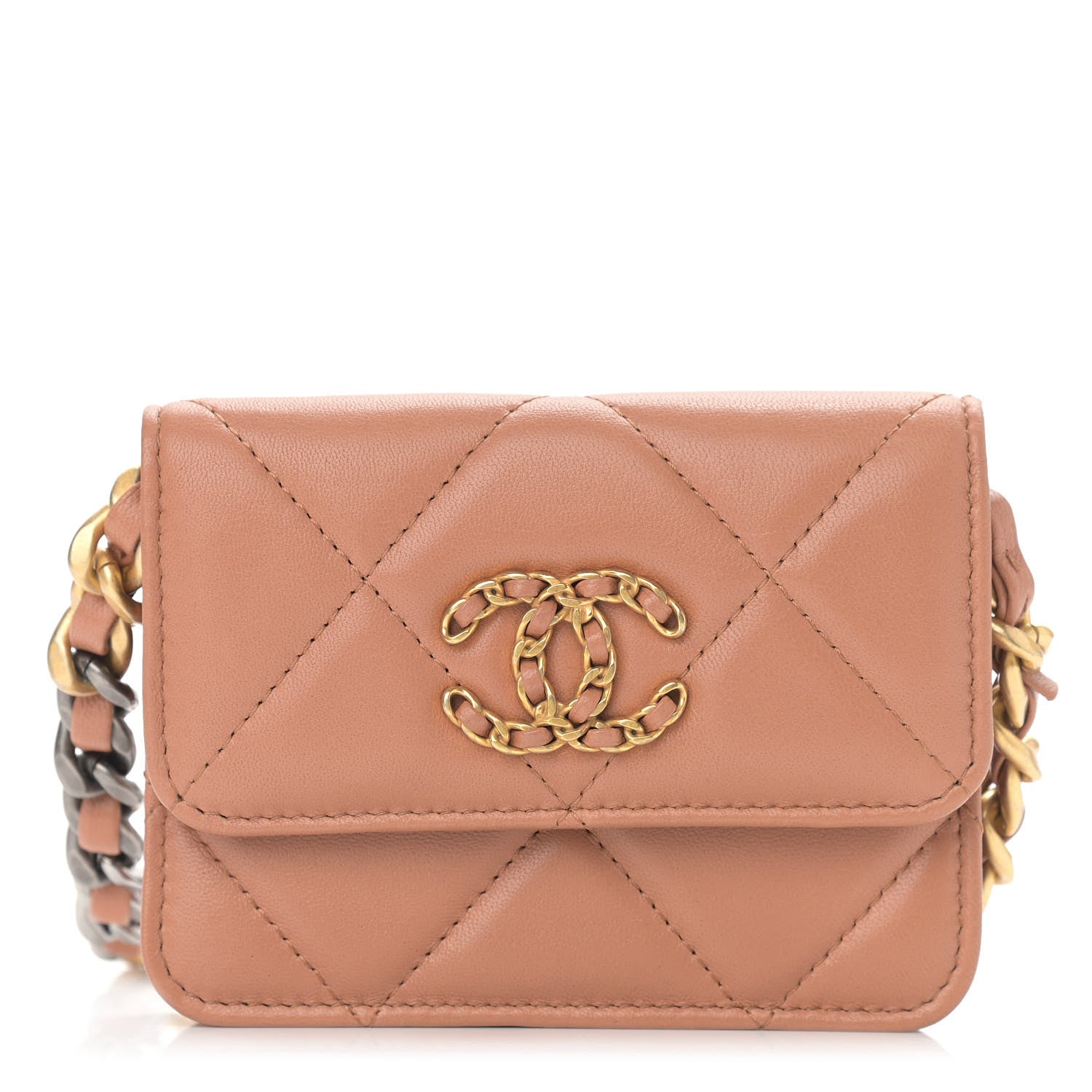 Chanel Lambskin Quilted Chanel 19 Flap Belt Bag Brown 1 of 12