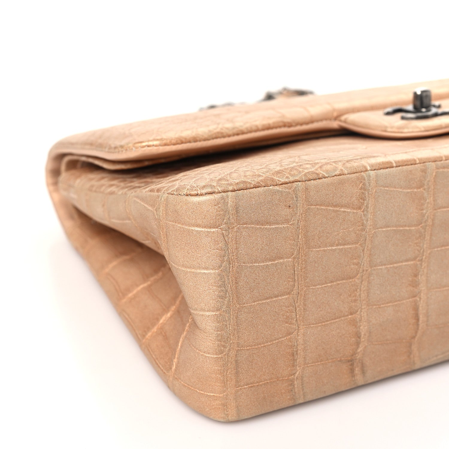 Chanel Iridescent Alligator Jumbo Double Flap Beige 9 of 10