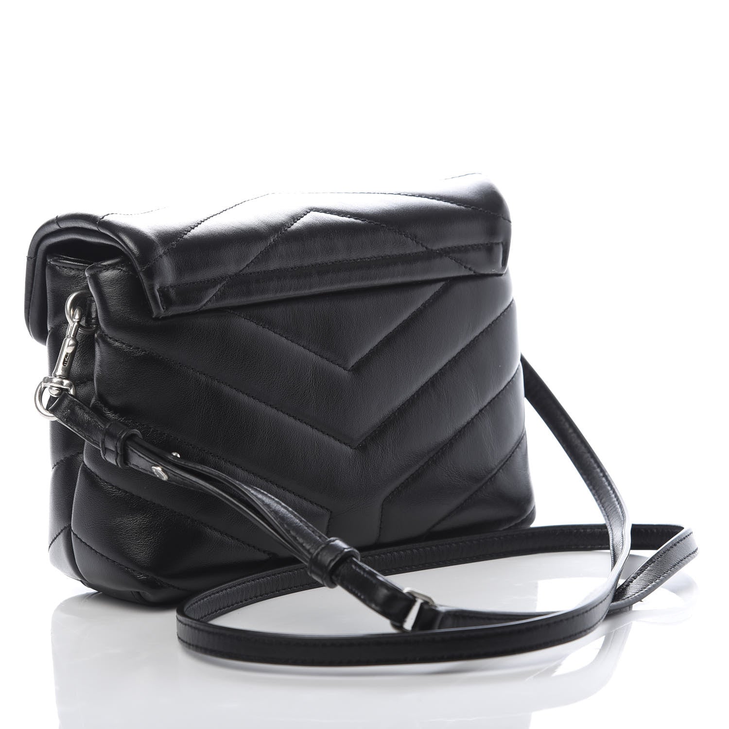 Saint Laurent Calfskin Y Quilted Monogram Toy Loulou Crossbody Bag Black 3 of 11
