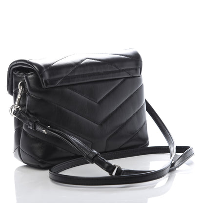 Saint Laurent Calfskin Y Quilted Monogram Toy Loulou Crossbody Bag Black 3 of 11
