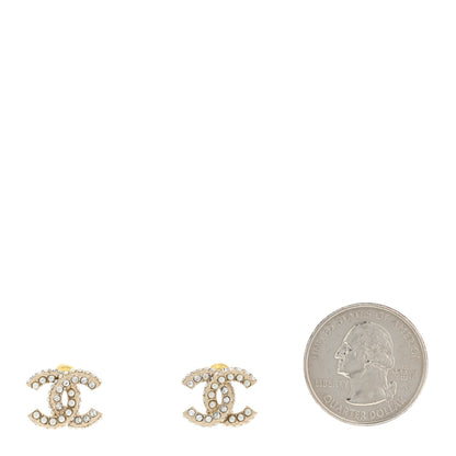 Chanel Crystal Pearl CC Earrings Gold 2 of 5