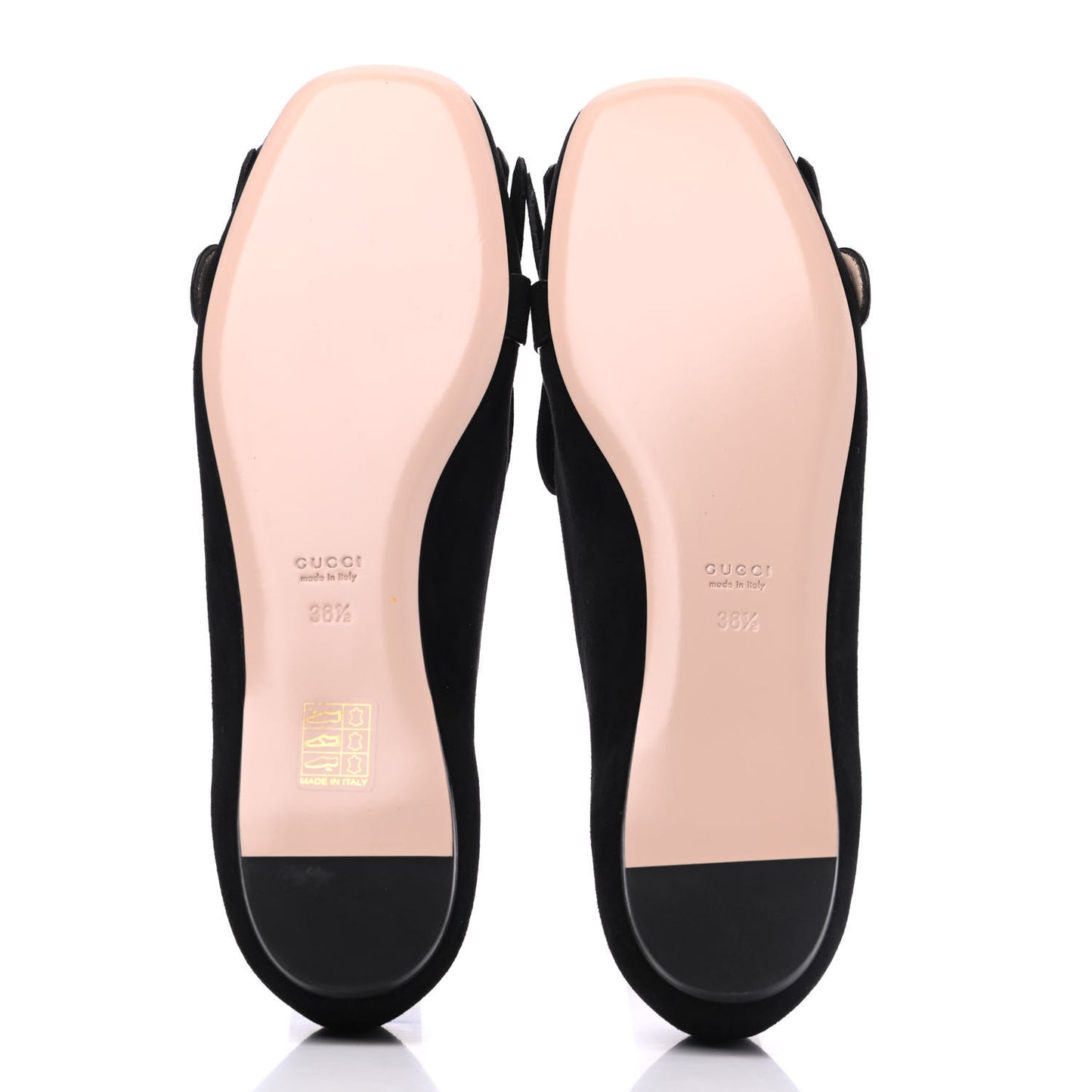 Kid Scamosciato GG Marmont Fringe Flats 38.5 Black