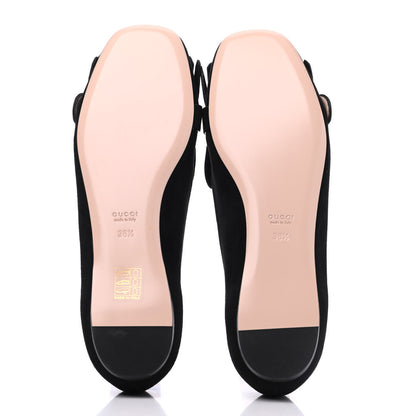 Gucci Kid Scamosciato GG Marmont Fringe Flats 38.5 Black 5 of 8