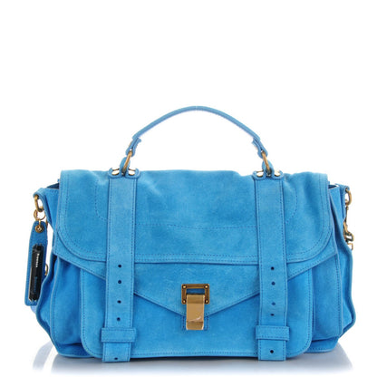 Proenza Schouler Suede Medium PS1 Satchel Rip Tide 1 of 7