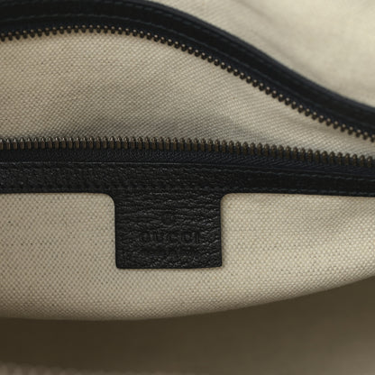 Gucci Velvet GG Monogram Textured Calfskin Web Medium Duffle Bag Brown Black 6 of 9