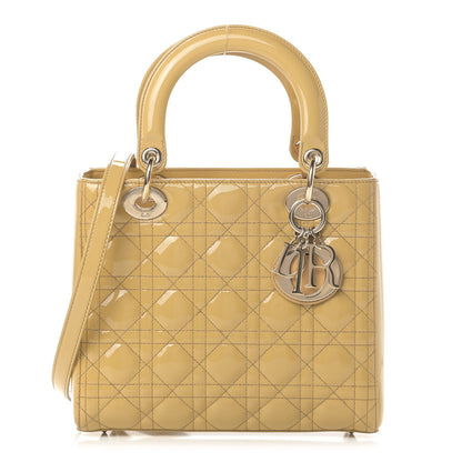 Christian Dior Patent Cannage Medium Lady Dior Beige 1 of 5