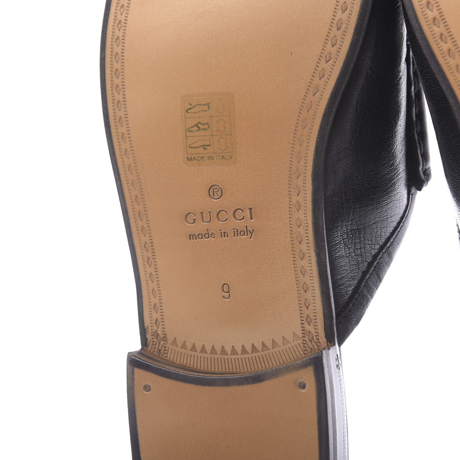 Gucci Goatskin Mens Horsebit Slippers 9 Black 9 of 11