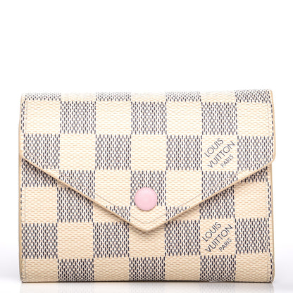 Louis Vuitton Damier Azur Victorine Wallet Rose Ballerine 1 of 6