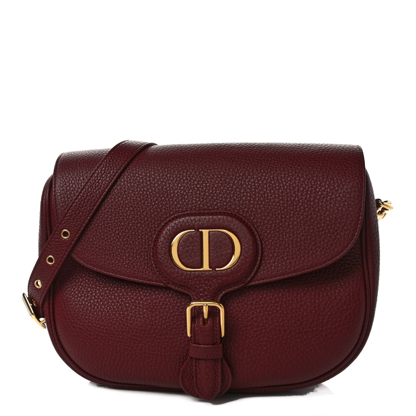 Grained Calfskin Large Bobby Flap Red Bricks