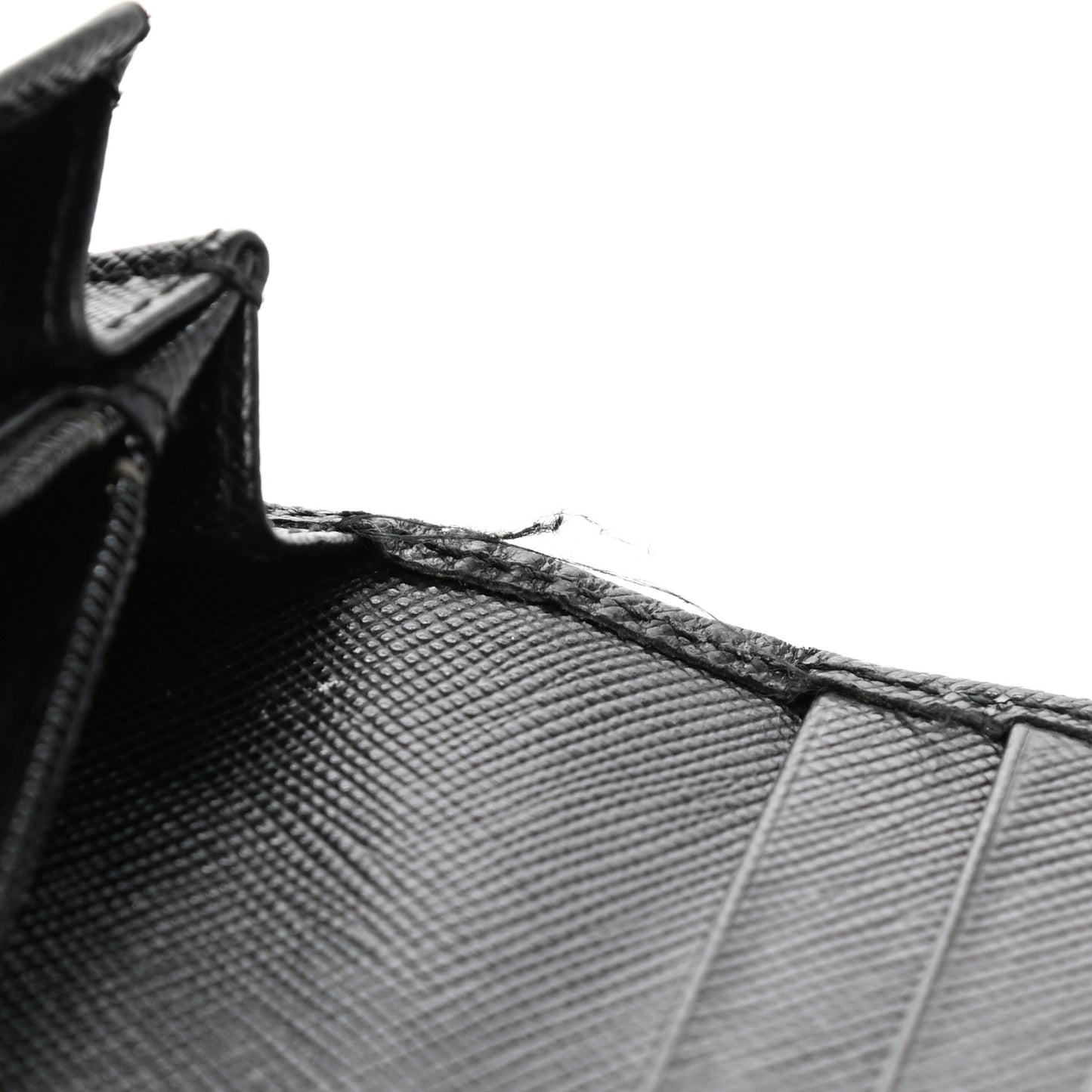 Saffiano Triangle Continental Flap Wallet Black