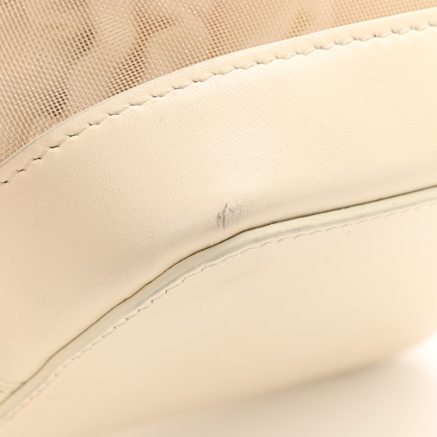 Mesh Vitello King F is Fendi Logo Embroidered Mini Mon Tresor Bucket Bag Sabbia White Ice