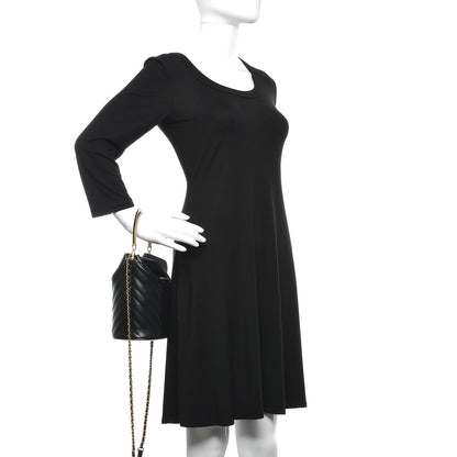 Chanel Lambskin Chevron Quilted Handle With Chic Bucket Bag Black 3 of 8