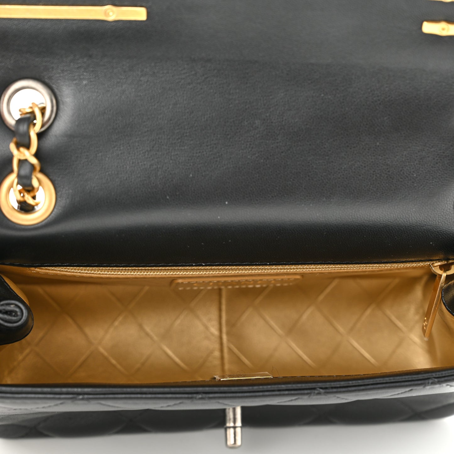 Lambskin Quilted Small Coco Clips Single Flap Black