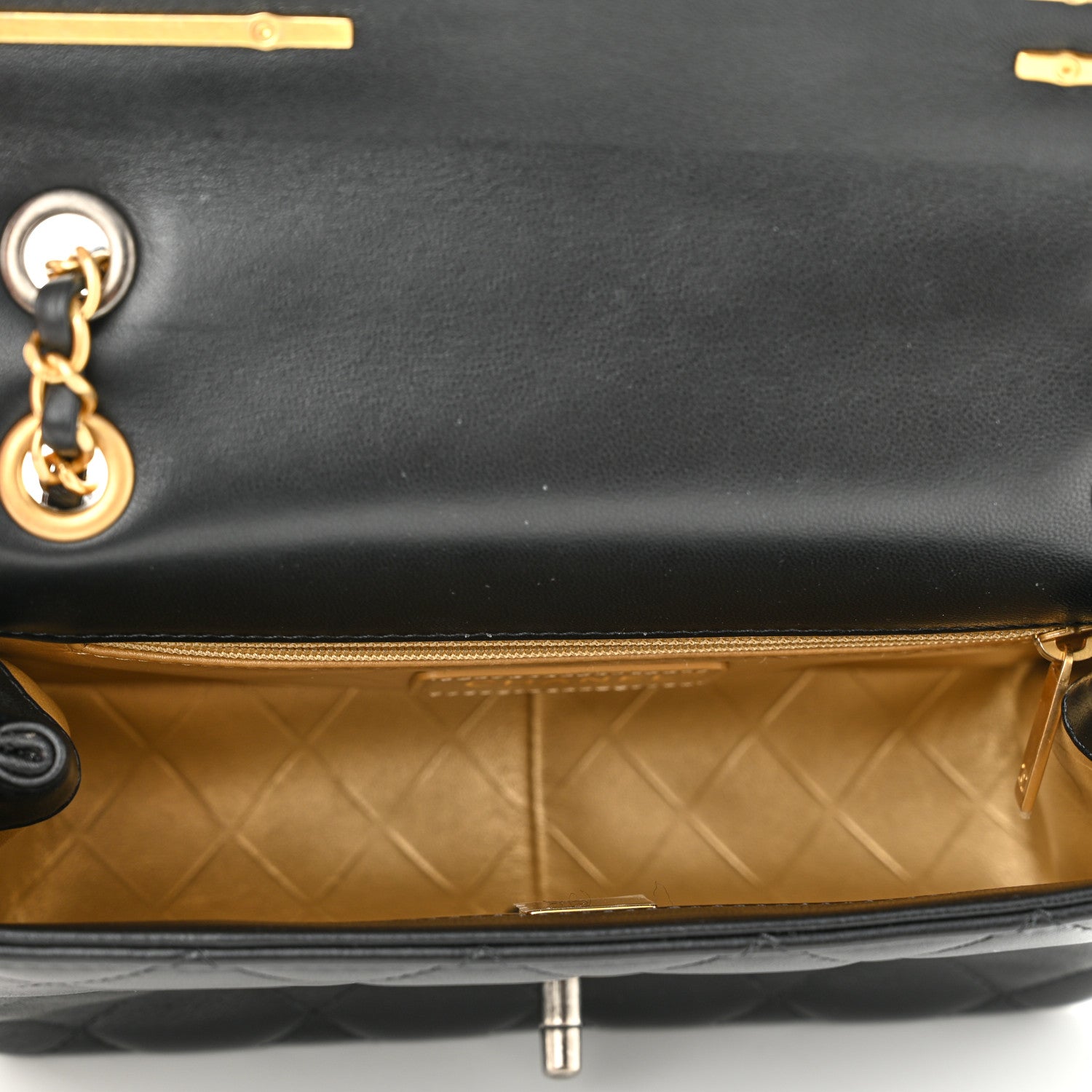 Chanel Lambskin Quilted Small Coco Clips Single Flap Black 5 of 11