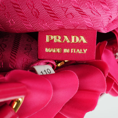 Prada Vernice Tessuto Nylon Ruffle Bag Fuxia 13 of 13