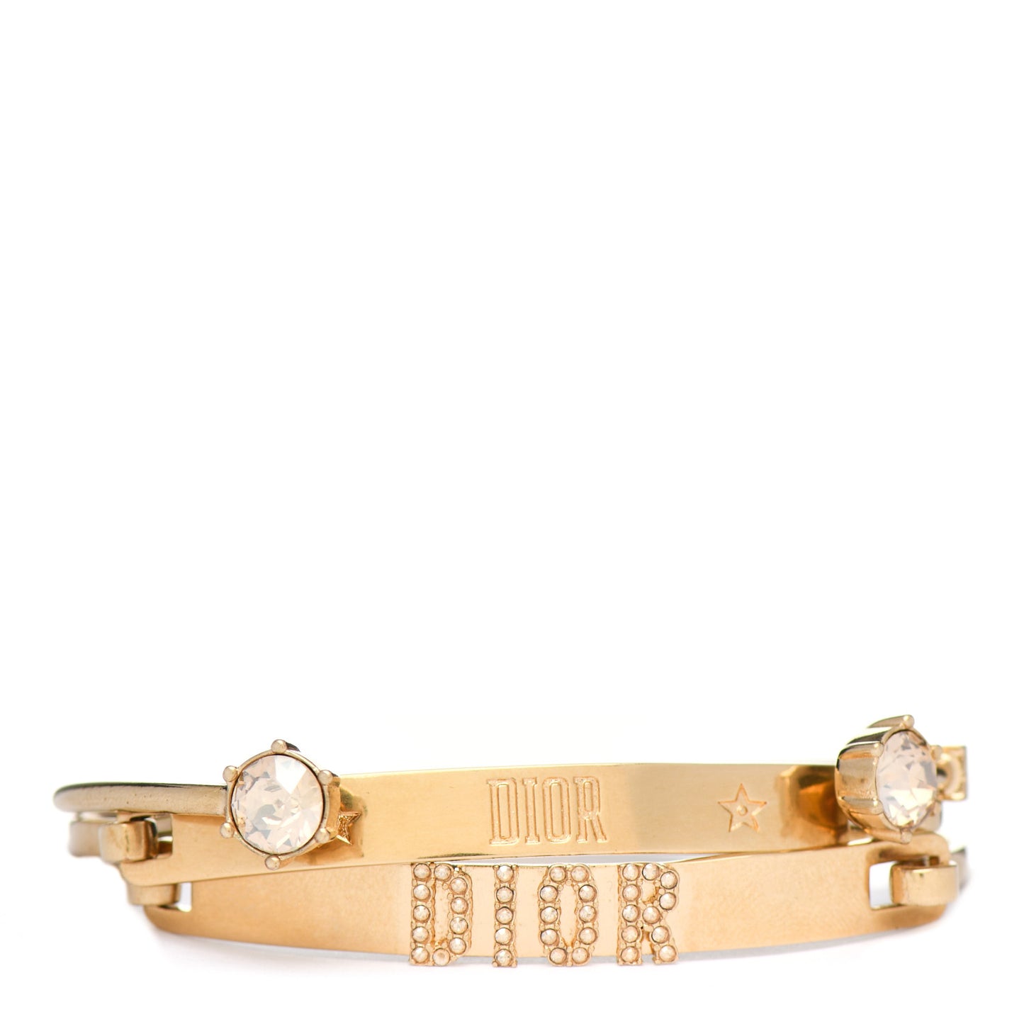 Metal Crystal Dio(r)evolution Bracelet Set Gold