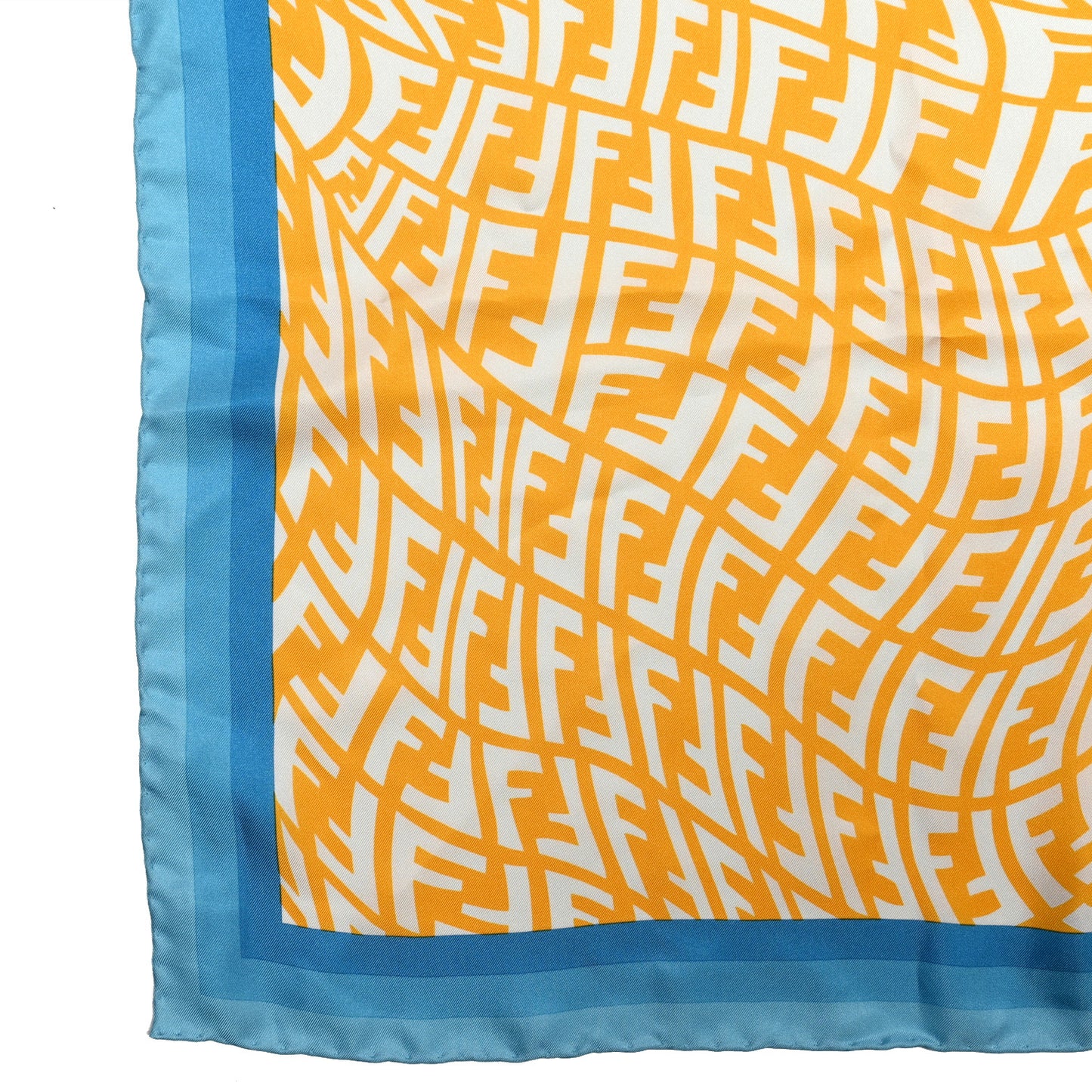 X SARAH COLEMAN FF Vertigo Square Scarf Mimosa White Cyber Blue