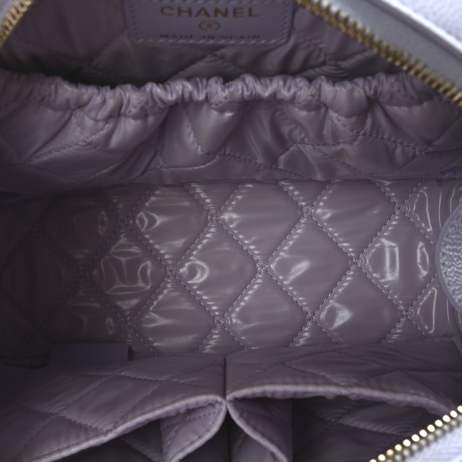Chanel Caviar Quilted Medium Curvy Pouch Cosmetic Case Light Purple 5 of 11