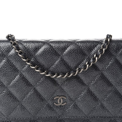 Chanel Iridescent Caviar Quilted Wallet On Chain WOC Black 11 of 12