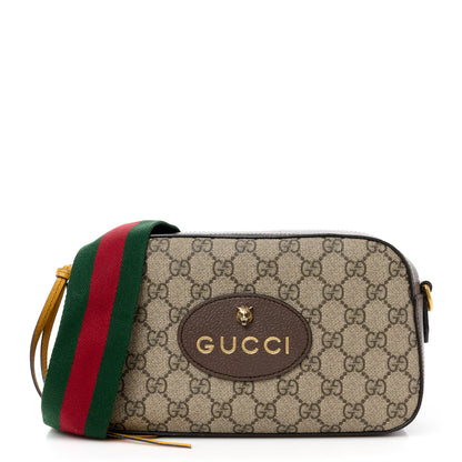 Gucci GG Supreme Monogram Web Neo Vintage Shoulder Bag Beige New Acero Crop 1 of 12