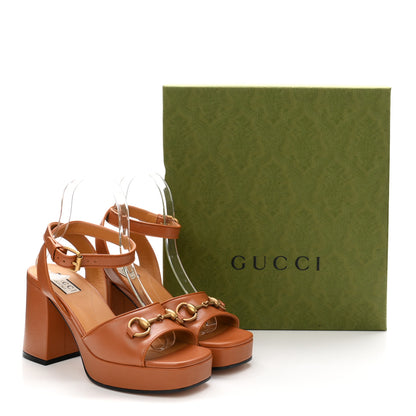 Gucci Quentin Granada Kid Horsebit 25/60mm Platform Sandals 38 Harness Brown 10 of 10