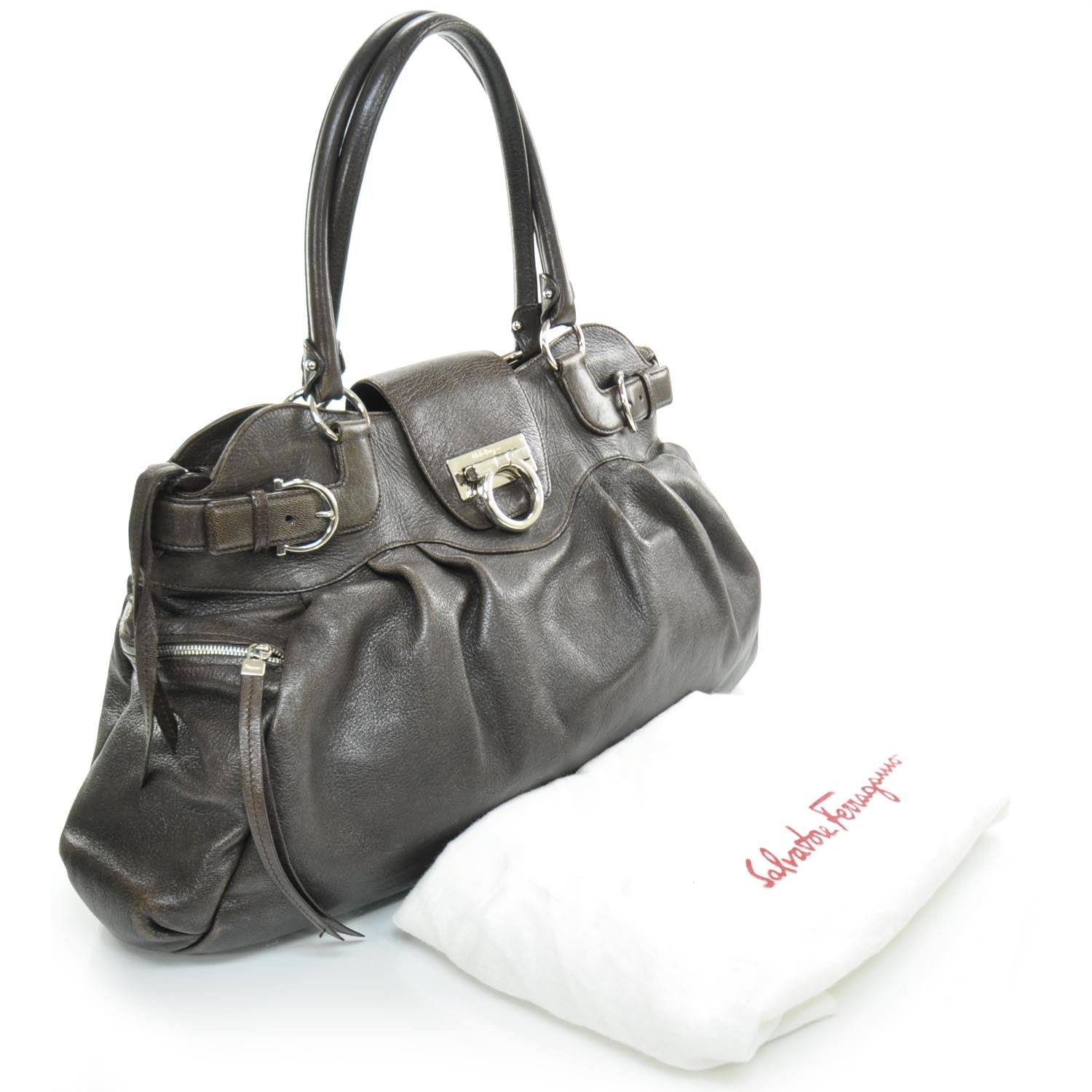 FASHIONPHILE SALVATOREFERRAGAMOLeatherMarisaDarkBrown 3 of 3