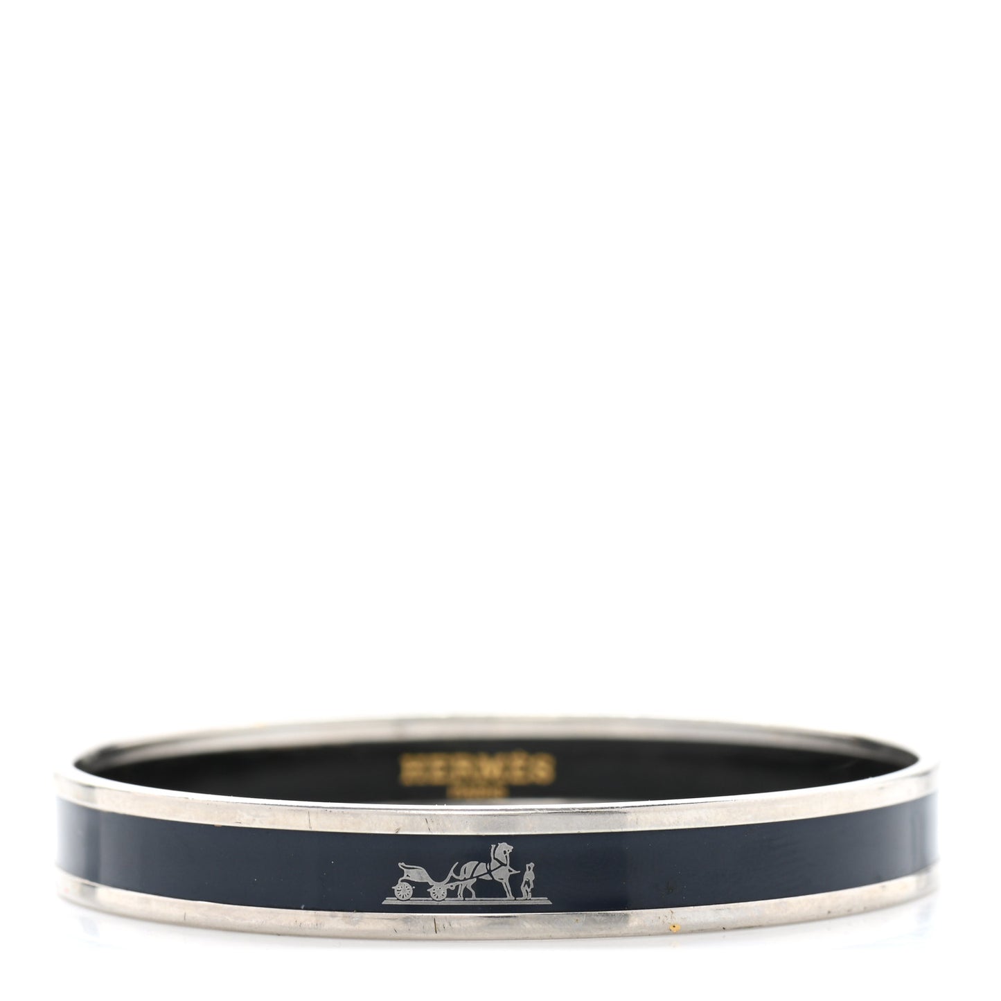 Enamel Printed Narrow Caleche Bracelet 62 Black