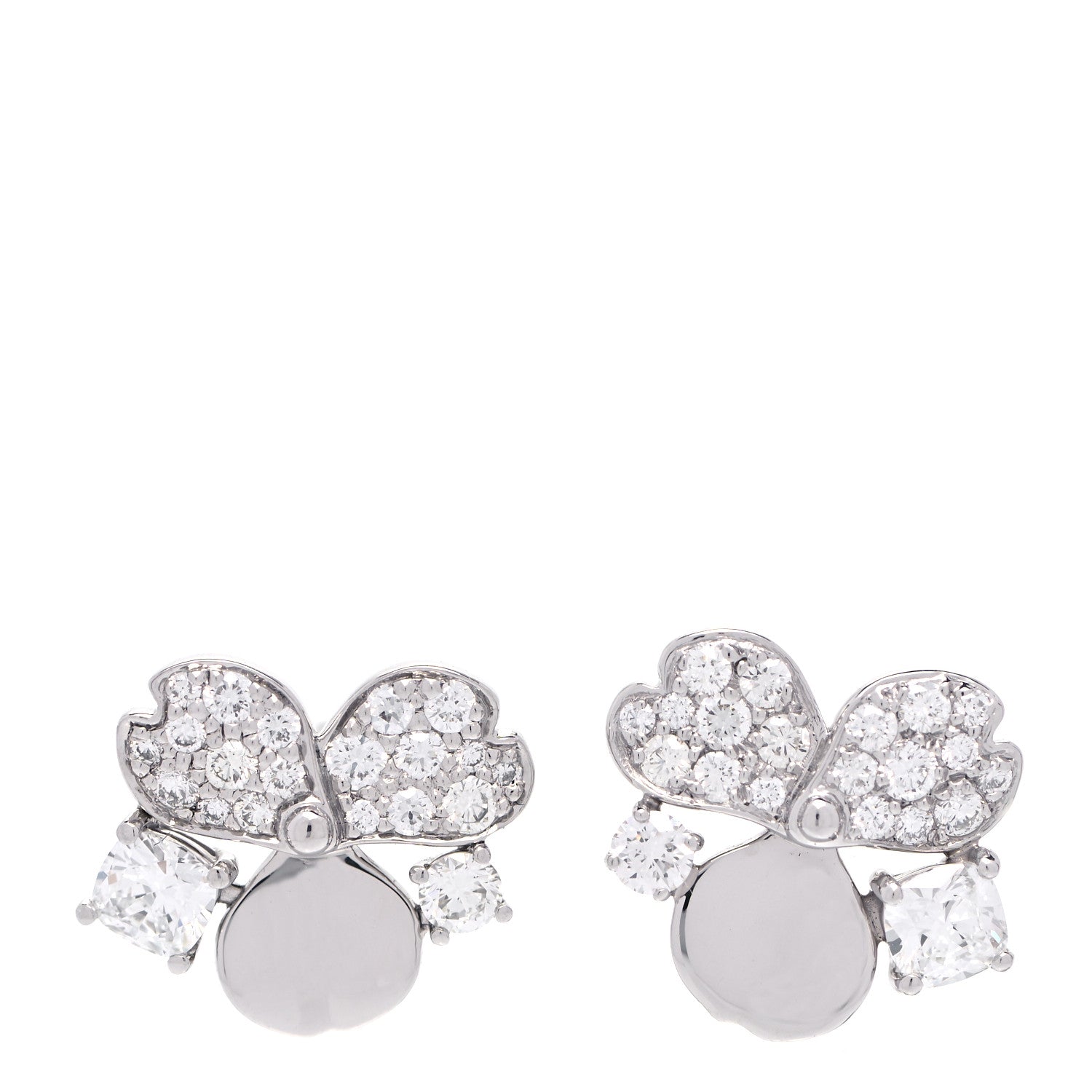 Tiffany Platinum Diamond Paper Flowers Cluster Earrings 1 of 6