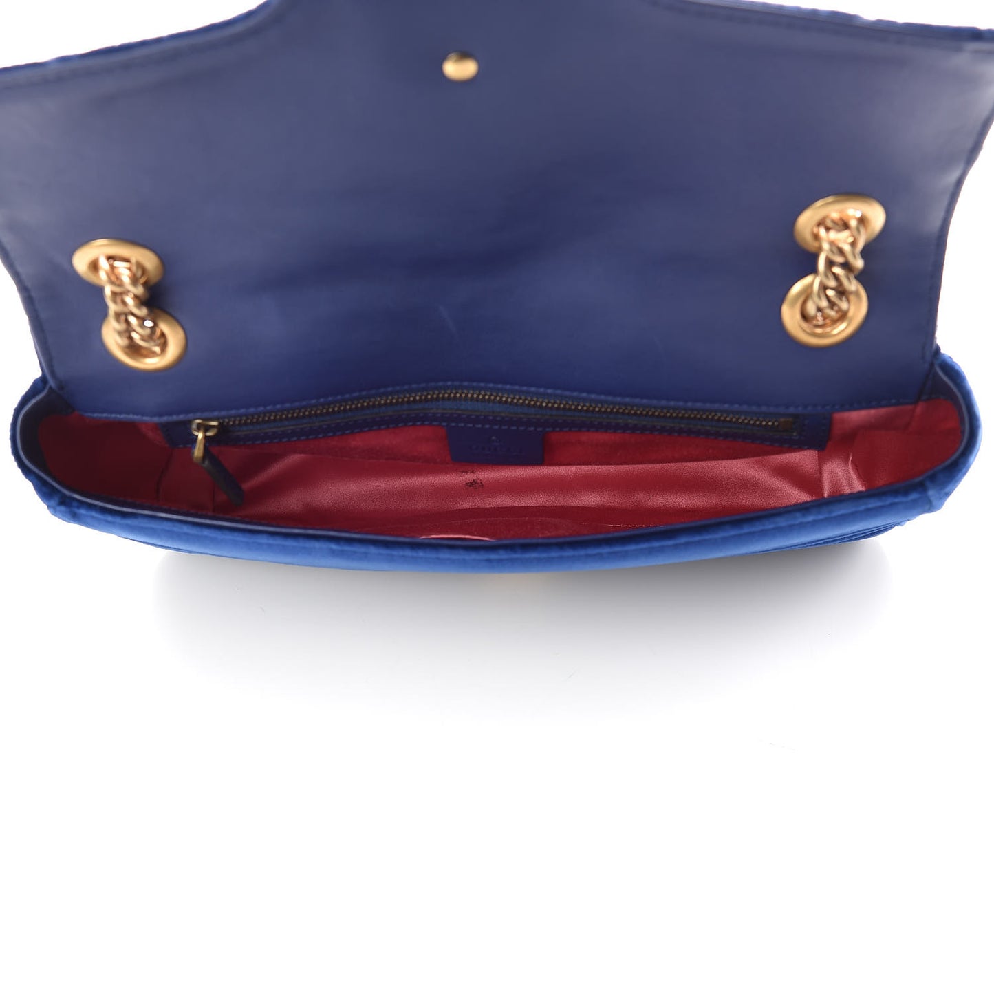 Velvet Matelasse Medium GG Marmont Shoulder Bag Cobalt Blue