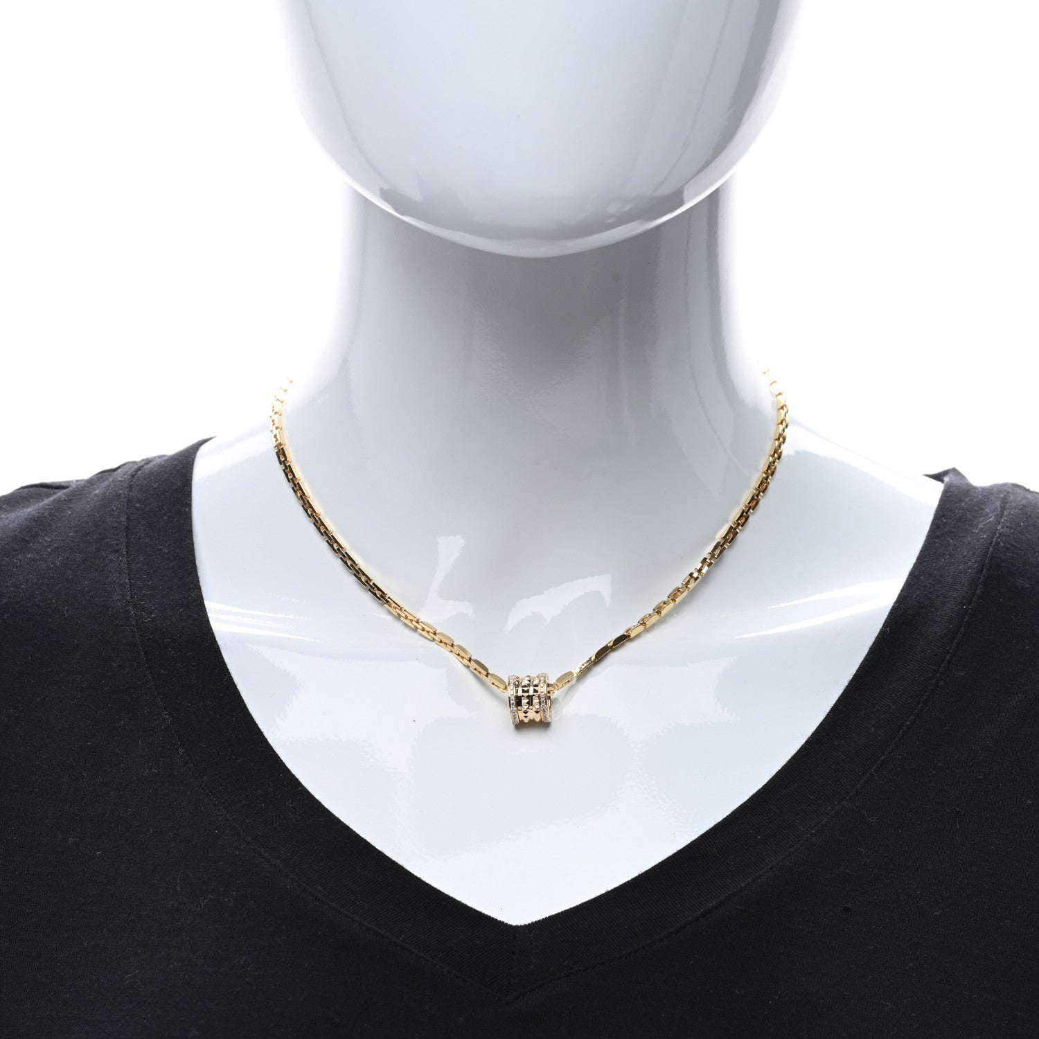 Bulgari 18K Yellow Gold Diamond B.Zero1 Rock Pendant Necklace 3 of 5