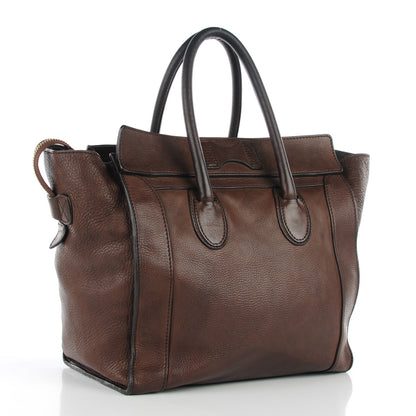 Celine Pebbled Calfskin Mini Luggage Dark Brown 3 of 10