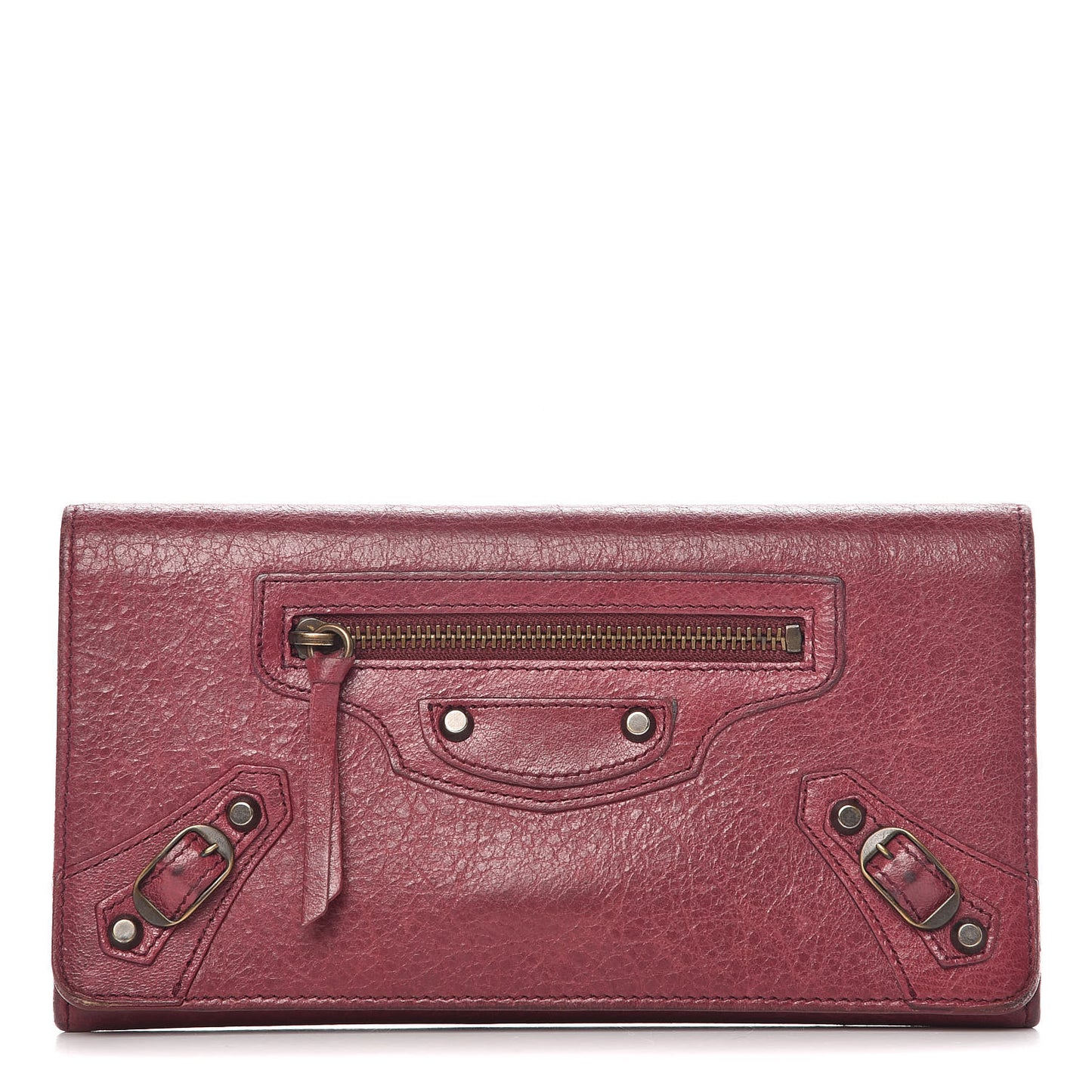 Agneau Classic Hardware Money Wallet Cassis