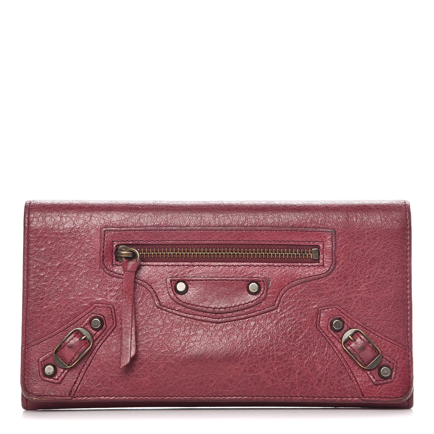 Balenciaga Agneau Classic Hardware Money Wallet Cassis 1 of 10